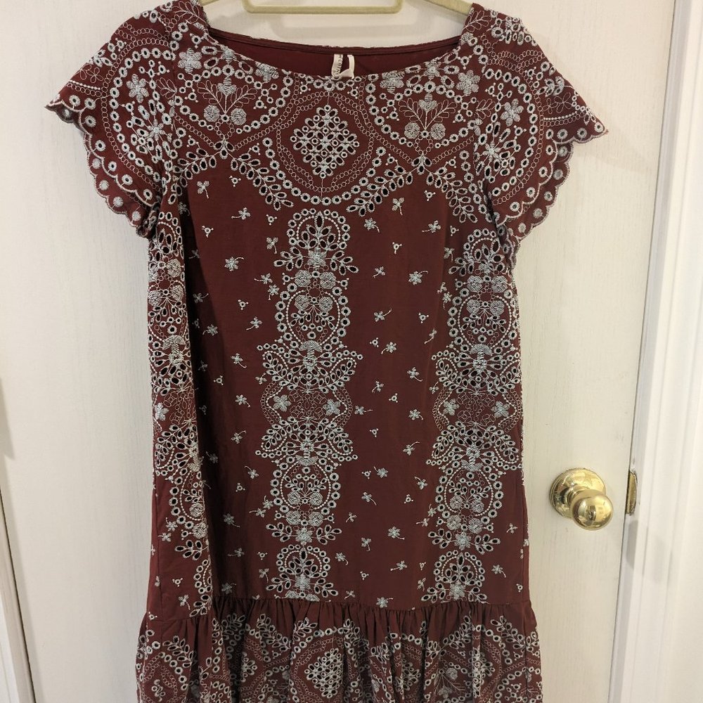 Feather and Bone Anthropologie Embroidered Dress - Size XS
